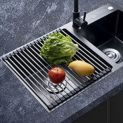 Foldable Stainless Steel Dish Drainer Over The Sink Dish Drying Rack