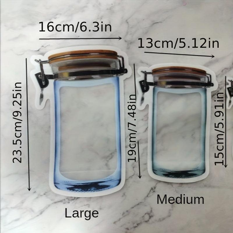 3pcs Flap Bottle Ziplock Bag Small Snack Storage Bag