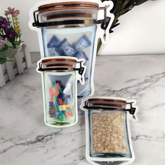 3pcs Flap Bottle Ziplock Bag Small Snack Storage Bag