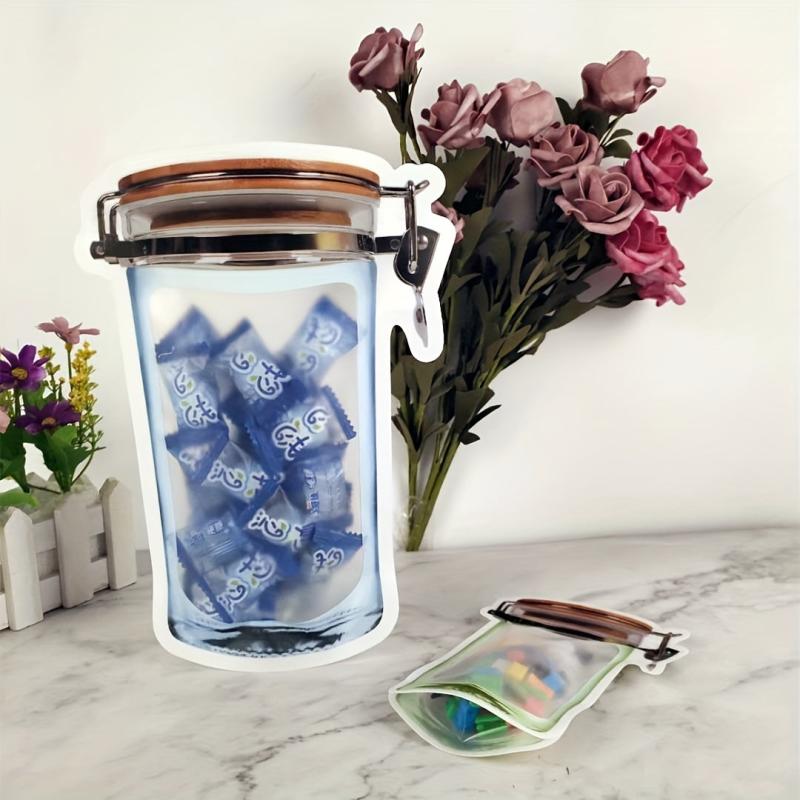 3pcs Flap Bottle Ziplock Bag Small Snack Storage Bag