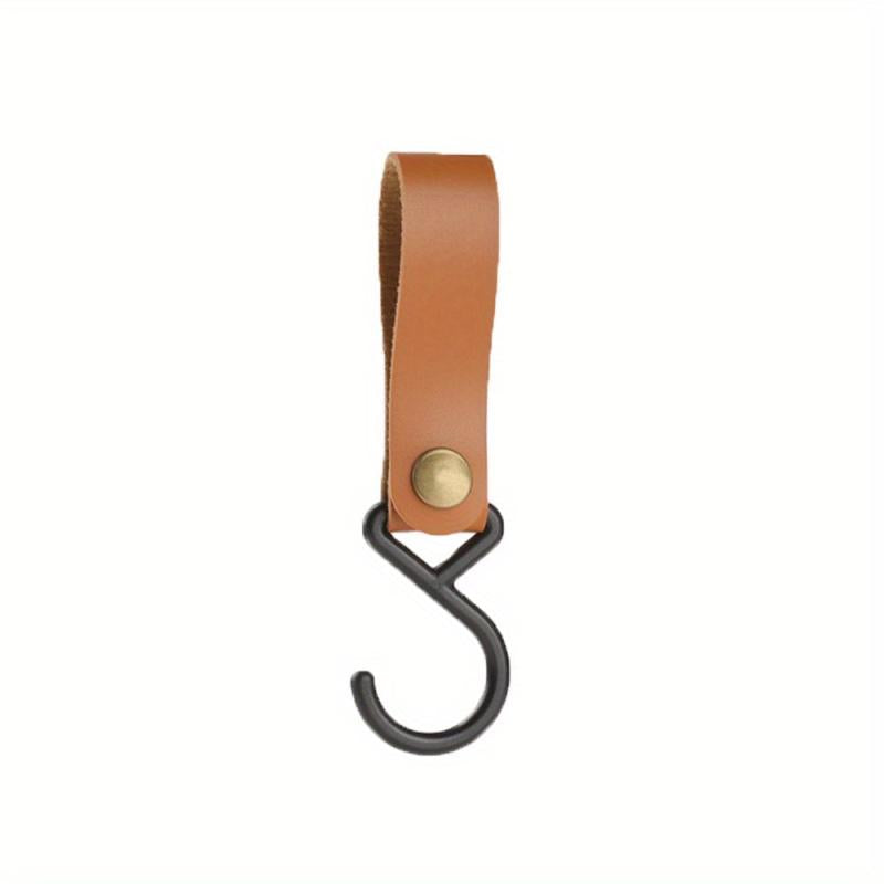 Portable Outdoor Hook Camping S Shaped Leather Storage Hook Keychain