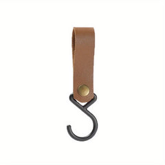 Portable Outdoor Hook Camping S Shaped Leather Storage Hook Keychain