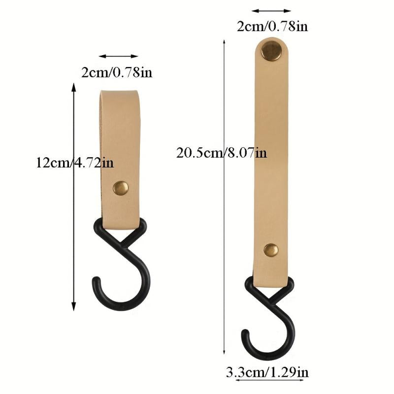 Portable Outdoor Hook Camping S Shaped Leather Storage Hook Keychain