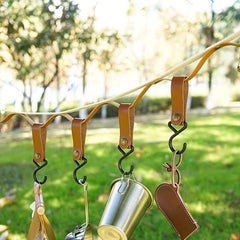 Portable Outdoor Hook Camping S Shaped Leather Storage Hook Keychain