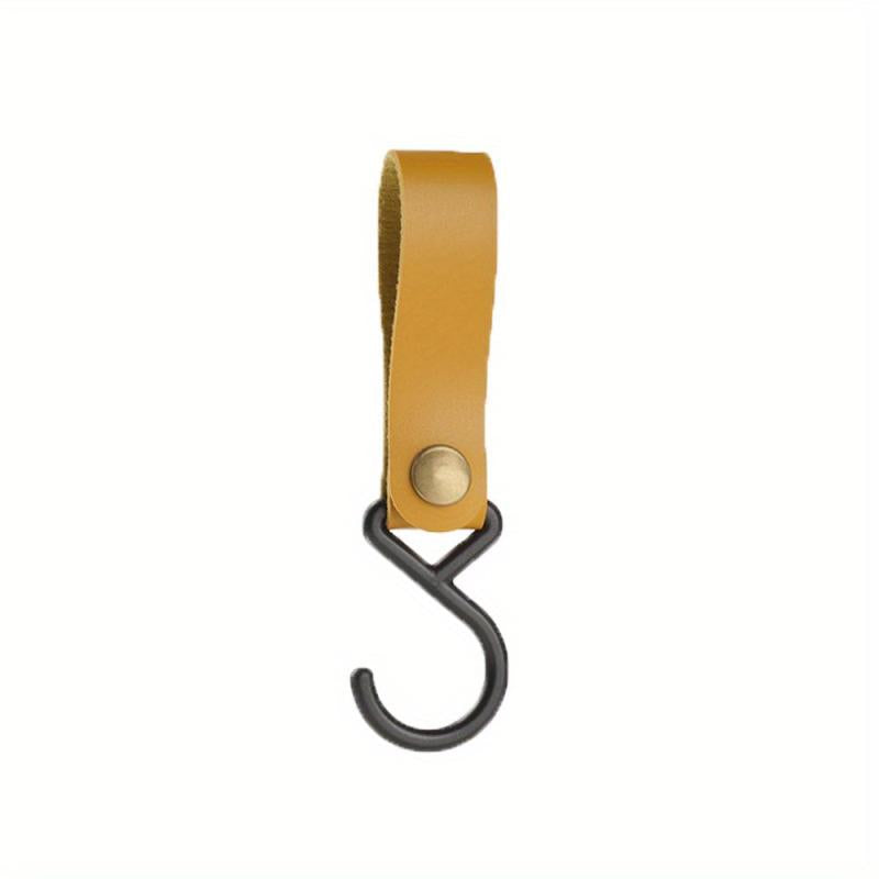 Portable Outdoor Hook Camping S Shaped Leather Storage Hook Keychain