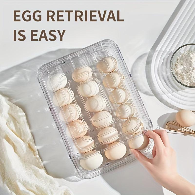 2 Layer Stackable Refrigerator Egg Storage Box Drawer Type
