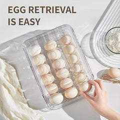 2 Layer Stackable Refrigerator Egg Storage Box Drawer Type