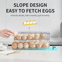 2 Layer Stackable Refrigerator Egg Storage Box Drawer Type