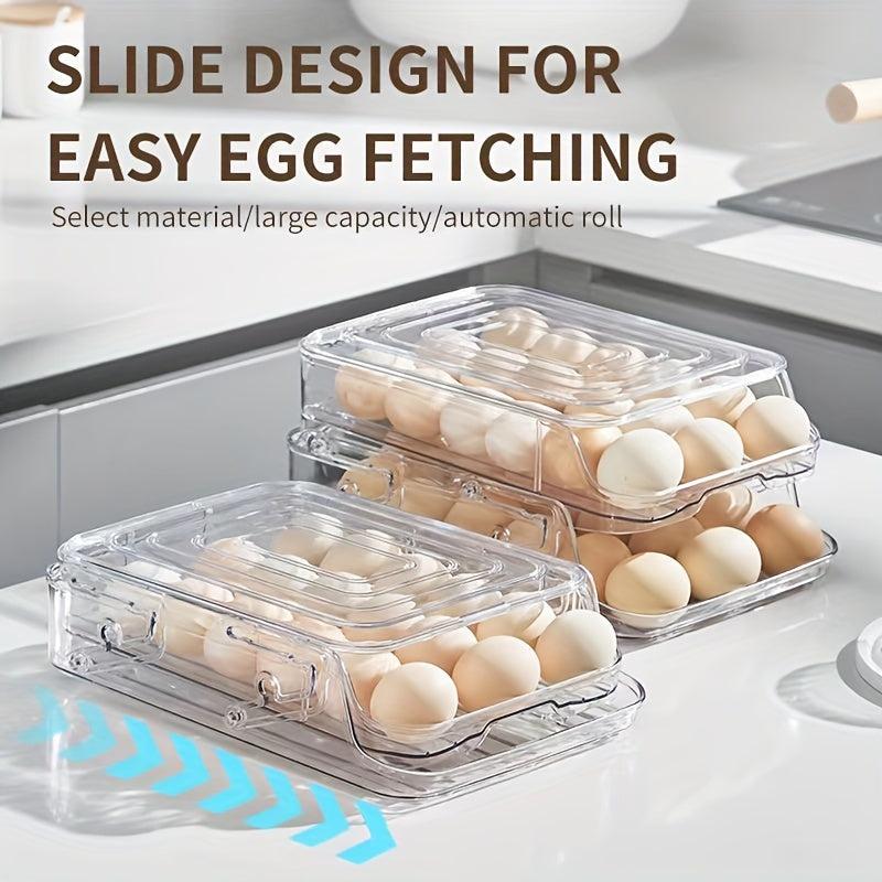2 Layer Stackable Refrigerator Egg Storage Box Drawer Type