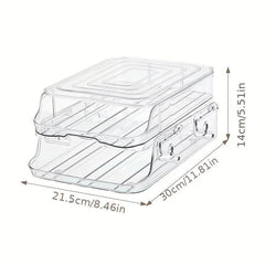 2 Layer Stackable Refrigerator Egg Storage Box Drawer Type