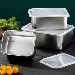 3pcs Stainless Steel Food Storage Containers for Fridge