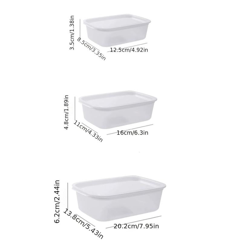 3pcs Refrigerator Storage Box Plastic Divider Bento Box