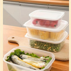 3pcs Refrigerator Storage Box Plastic Divider Bento Box