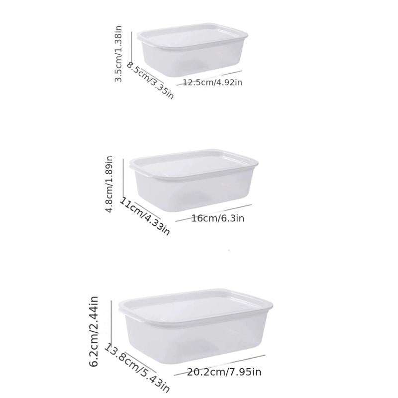 3pcs Refrigerator Storage Box Plastic Divider Bento Box
