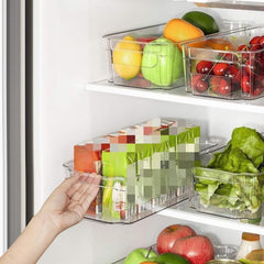 Clear Plastic Storage Box Kitchen Pantry Organizer Container Bins with Handles