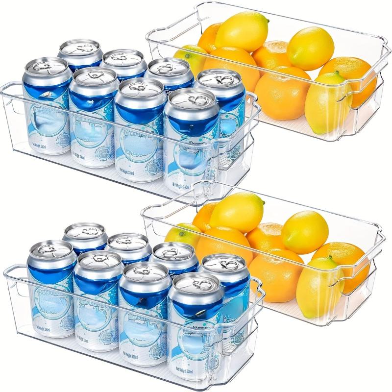 Clear Plastic Storage Box Kitchen Pantry Organizer Container Bins with Handles