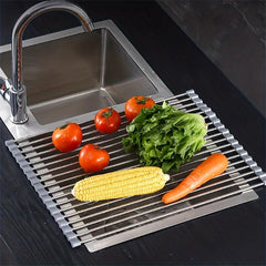 Foldable Kitchen Sink Drain Rack - Vegetable Fruit Dishwashing Rack