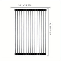 Foldable Kitchen Sink Drain Rack - Vegetable Fruit Dishwashing Rack
