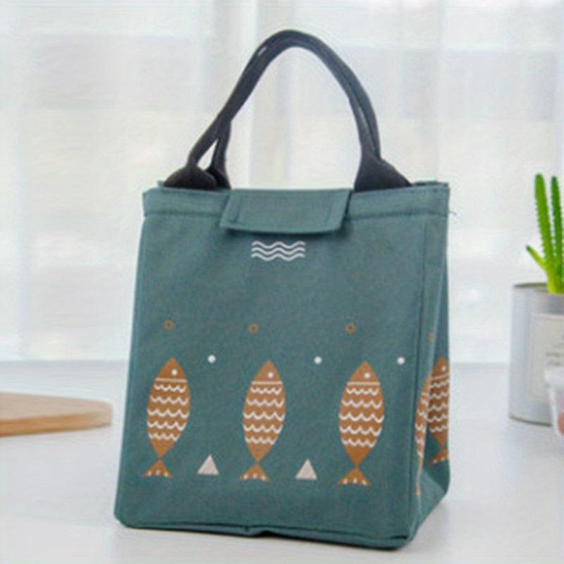Fish Cartoon Bento Bag Ice Pack Waterproof Outdoor Picnic Lunch Box Bag