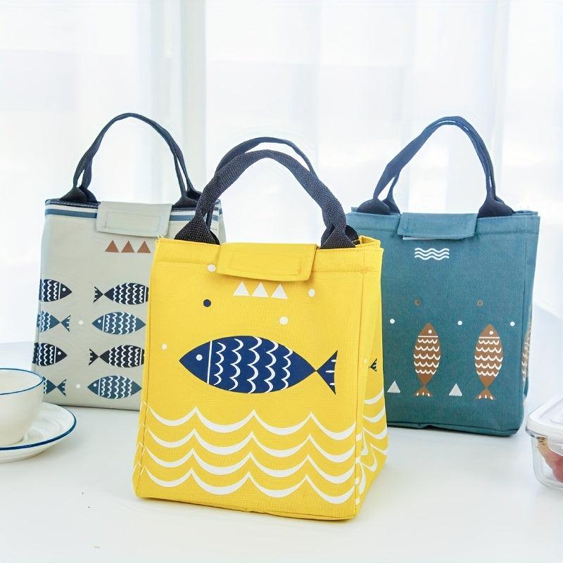 Fish Cartoon Bento Bag Ice Pack Waterproof Outdoor Picnic Lunch Box Bag