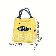 Fish Cartoon Bento Bag Ice Pack Waterproof Outdoor Picnic Lunch Box Bag