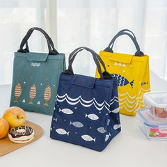 Fish Cartoon Bento Bag Ice Pack Waterproof Outdoor Picnic Lunch Box Bag