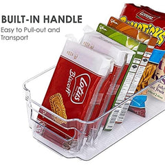 2pcs Clear Plastic Refrigerator Organizer Bins with Handles