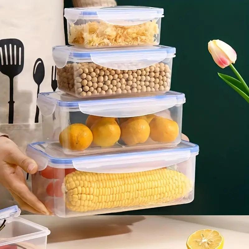 4pcs Kitchen Food Containers Reusable Fresh keeping Fruit And Vegetable Crisper