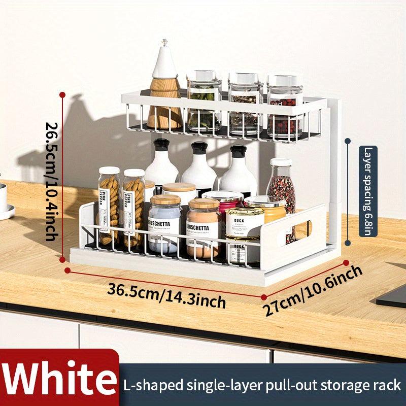 2 Tier Under Sink Organizer Slide Out Cabinet with Storage Drawer