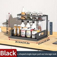 2 Tier Under Sink Organizer Slide Out Cabinet with Storage Drawer