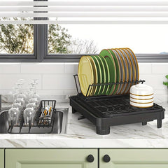 Metal Dish Drying Rack with Cutlery Holder