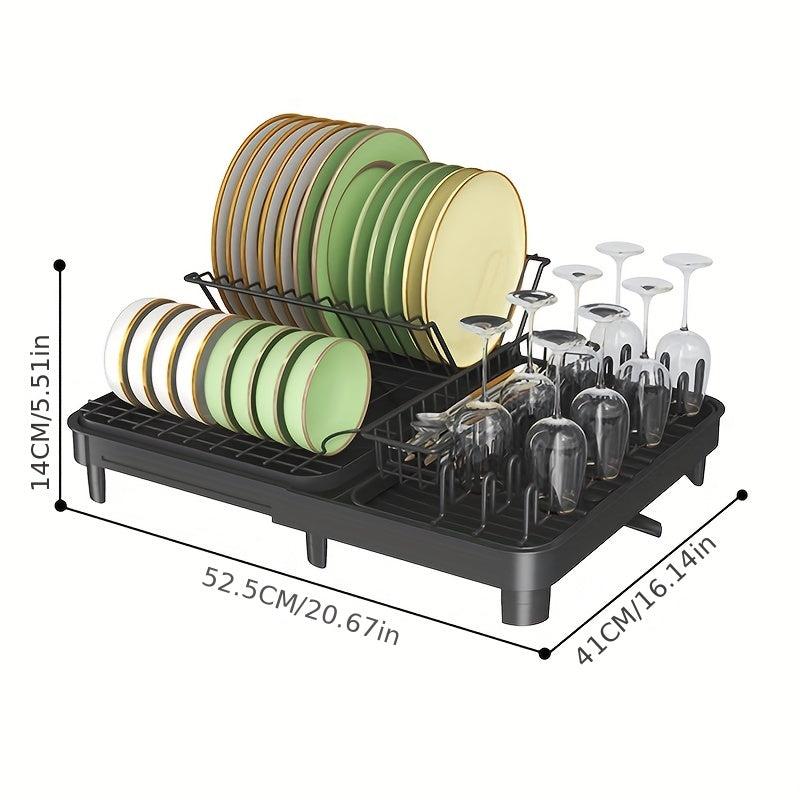 Metal Dish Drying Rack with Cutlery Holder