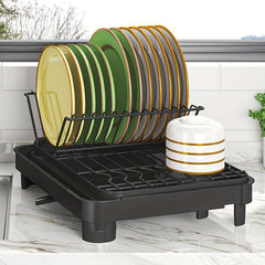 Metal Dish Drying Rack with Cutlery Holder