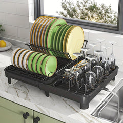 Metal Dish Drying Rack with Cutlery Holder
