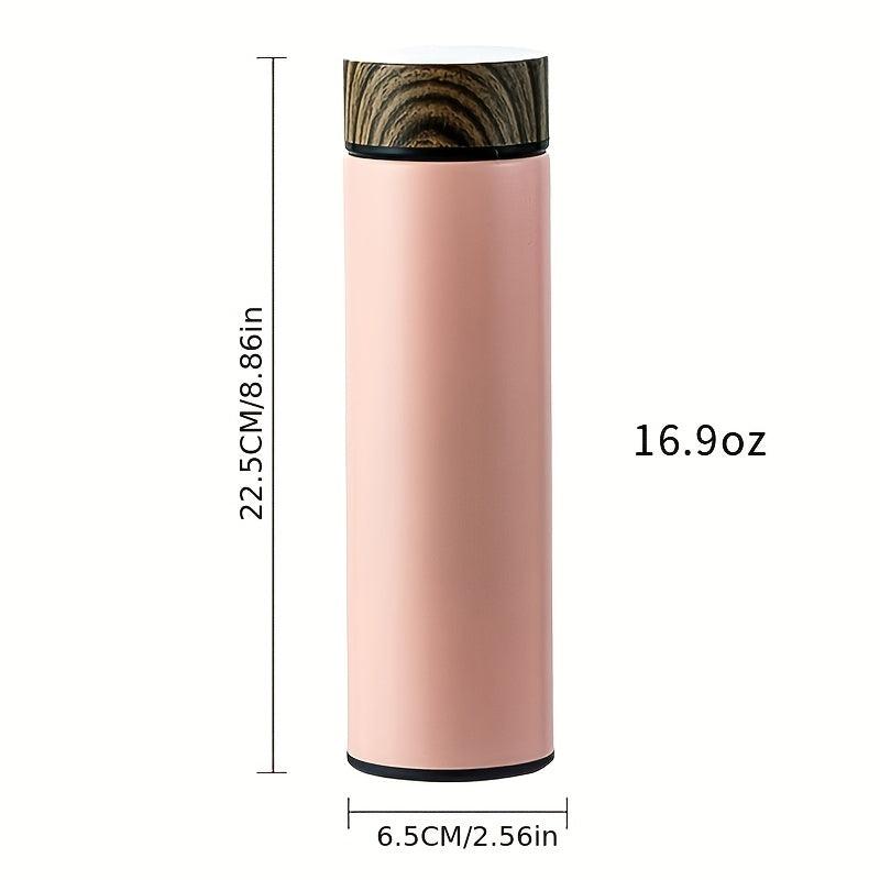 500ml Vacuum Flask Wood Lid Leakproof Thermal Bottle
