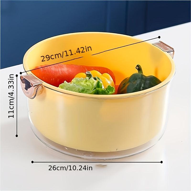 Double Layer Vegetable Washing Basin Draining Basket Kitchen Rice Washing Basket