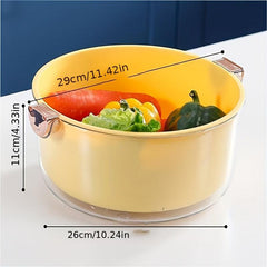 Double Layer Vegetable Washing Basin Draining Basket Kitchen Rice Washing Basket