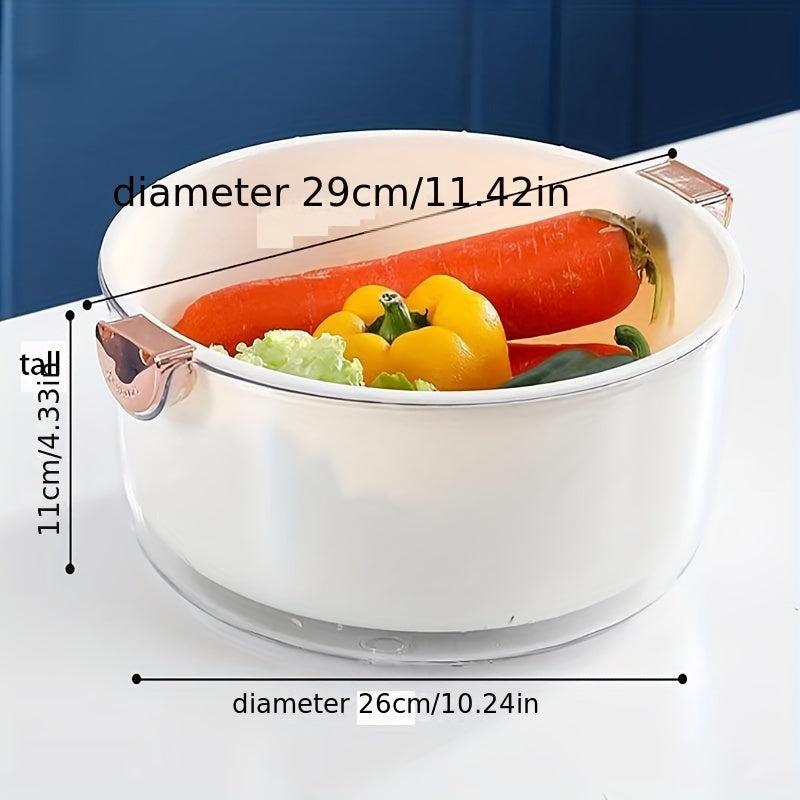 Double Layer Vegetable Washing Basin Draining Basket Kitchen Rice Washing Basket