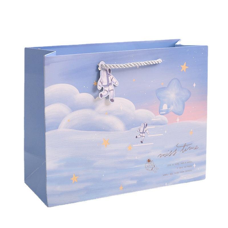 Horizontal Cartoon Astronaut Planet Gift Bag for Children's Birthday