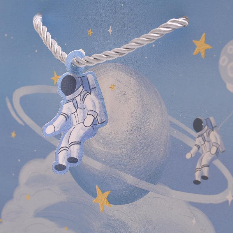 Horizontal Cartoon Astronaut Planet Gift Bag for Children's Birthday