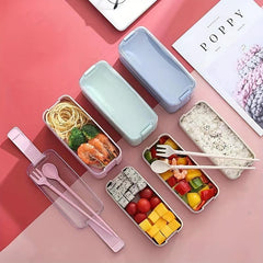 Japanese Style Three-layer Bento Box Microwave Safe Leakproof Container