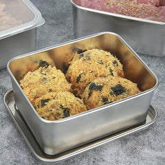 Japanese Stainless Steel Fresh-keeping Box with Lid