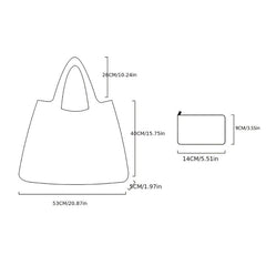 2pcs Cartoon Cat Shoulder Bag Large Capacity Foldable Eco-Friendly Shopping Bag