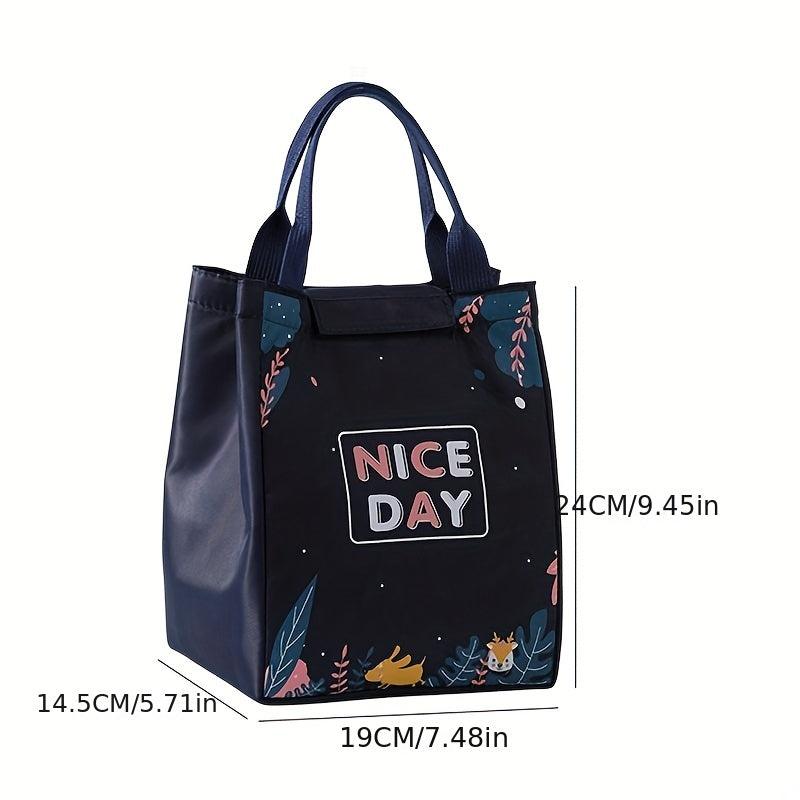 Insulated Lunch Bag Corgi Elephant Bear Printed Reusable Aluminum Foil Lunch Box