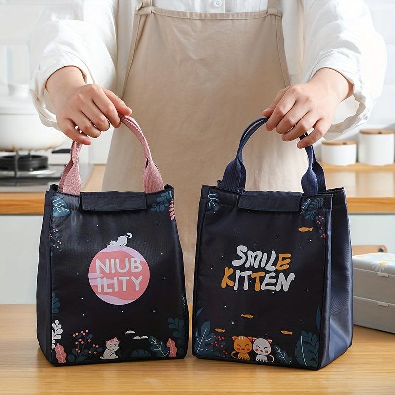 Insulated Lunch Bag Corgi Elephant Bear Printed Reusable Aluminum Foil Lunch Box