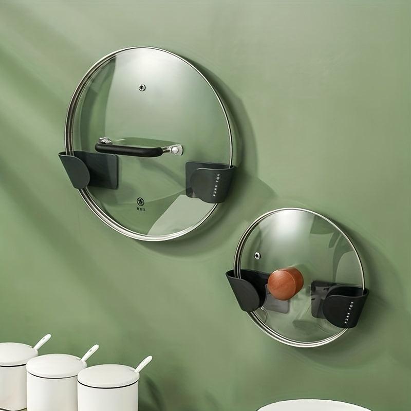 3pcs Pot Cover Rack Wall-mounted Storage Rack Kitchen Shelf