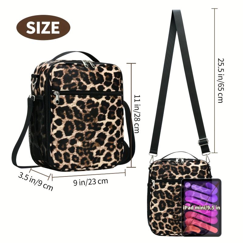 Leopard Insulated Lunch Bag - Reusable Waterproof Leakproof Cooler Bag