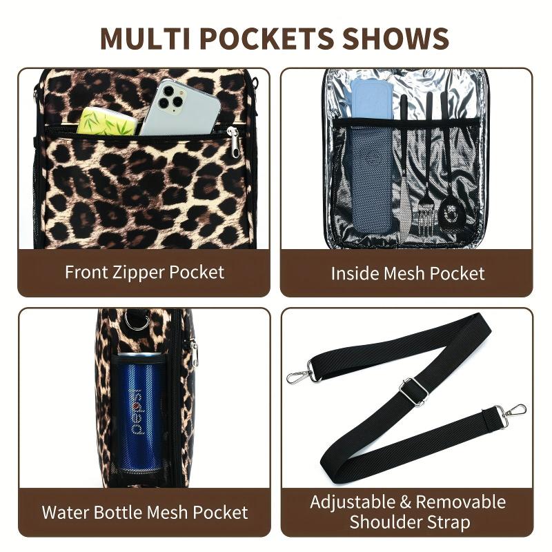 Leopard Insulated Lunch Bag - Reusable Waterproof Leakproof Cooler Bag
