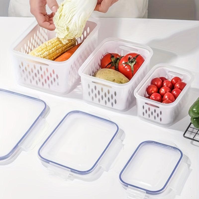 3pcs Detachable Refrigerator Storage Box for Fruit Vegetable Fresh-keeping