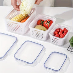 3pcs Detachable Refrigerator Storage Box for Fruit Vegetable Fresh-keeping